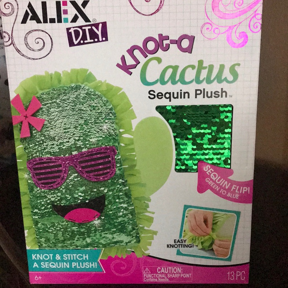Alex DIY Knot-a Cactus Sequin Plush